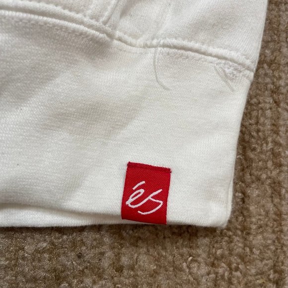 NEW Es SKATEBOARDING WHITE HOODIE SZ MEDIUM M - Picture 3 of 6
